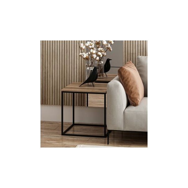 HANAH HOME Pomoćni sto Basak, braon/crna - 189123