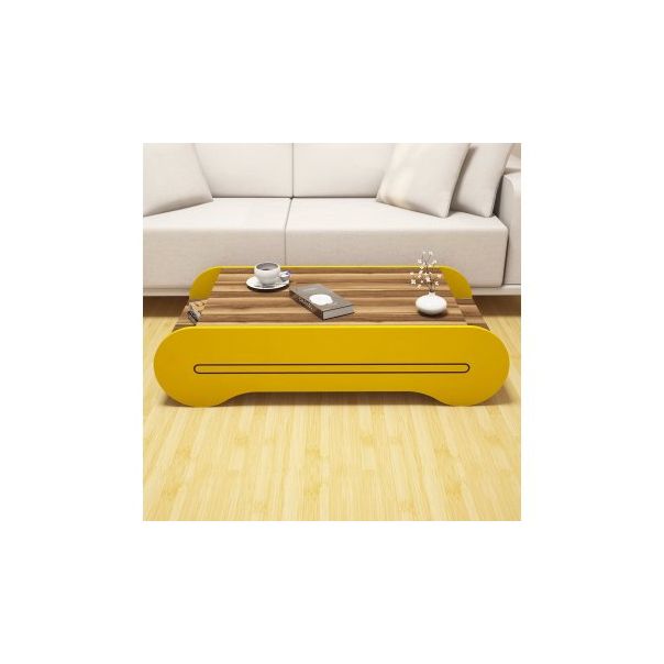 HANAH HOME Sto za dnevnu sobu Cool Walnut Yellow - 189275