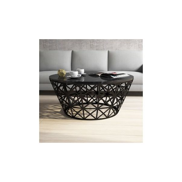 HANAH HOME Klub sto Stil, crna - 189278