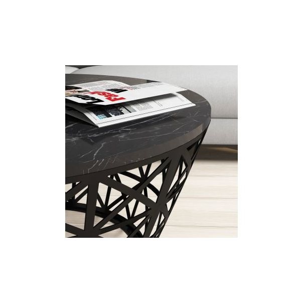 HANAH HOME Klub sto Stil, crna - 189278