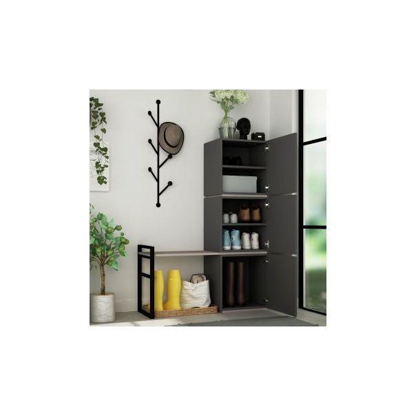 HANAH HOME Cipelarnik Mello, antracit - 189467