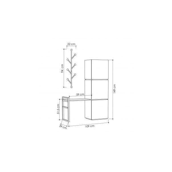 HANAH HOME Cipelarnik Mello, antracit - 189467