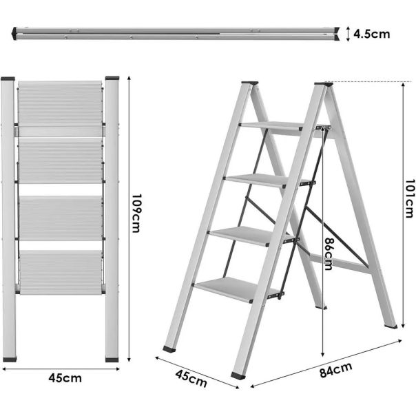 SuperStep Kućne Aluminijumske Merdevine 4 SLIM - EP2883160