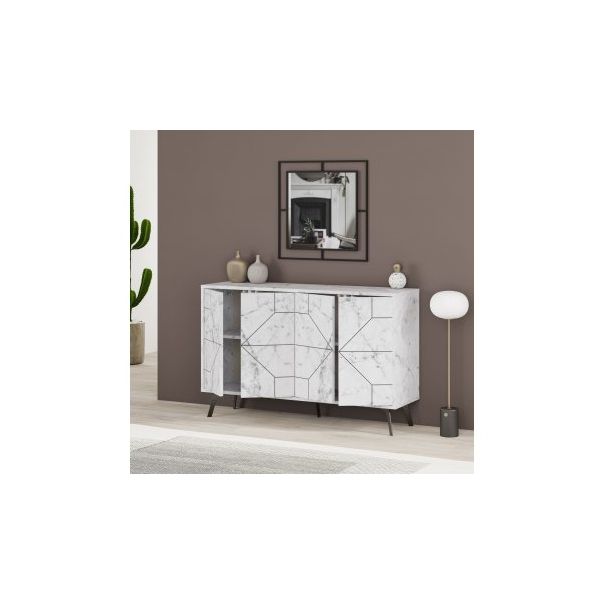 HANAH HOME Komoda Dune, mermer siva - 189505