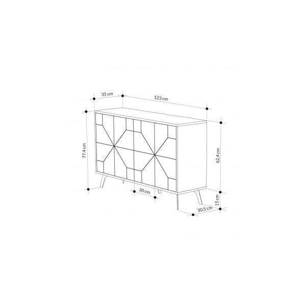 HANAH HOME Komoda Dune, mermer siva - 189505