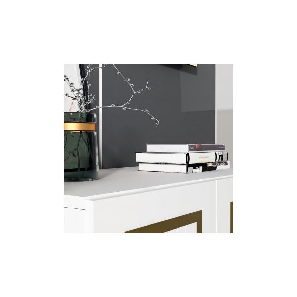 HANAH HOME Komoda Capri, belo/zlatna - 189529