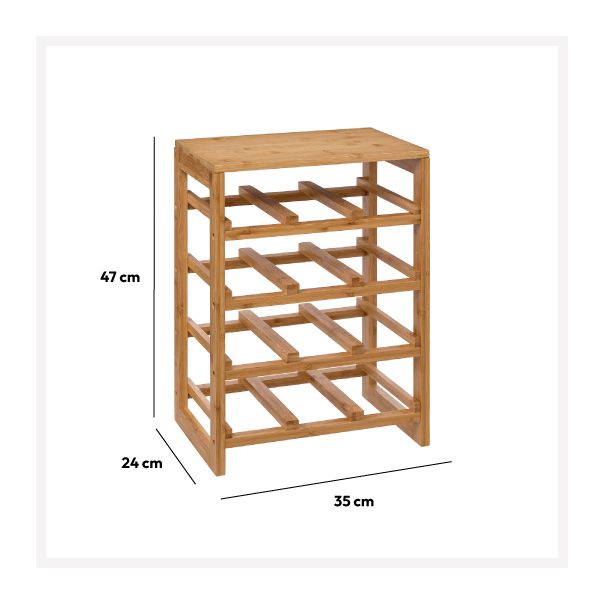 FIVE Stalak za boce 12/1 35x24x47cm, bambus - 189634-1