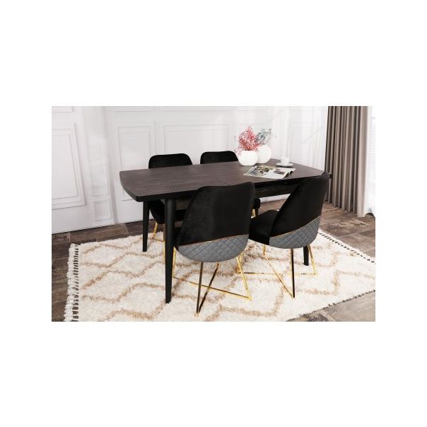 HANAH HOME Trpezarijski sto Inci 1143, crna - 190035-1