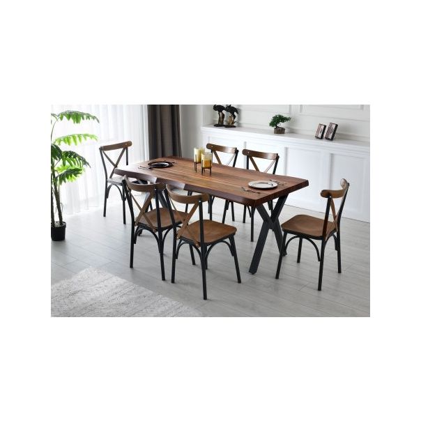 HANAH HOME Trpezarijski sto Milano 1031, braon/crna - 190056