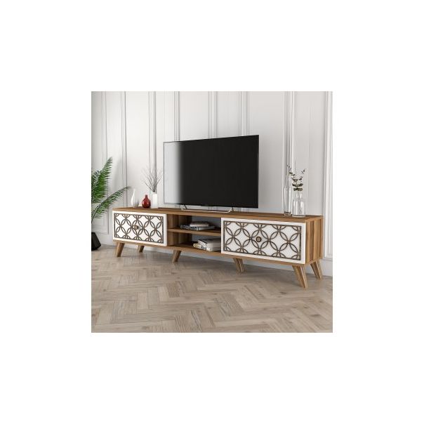HANAH HOME TV polica Class Walnut, bela - 190080