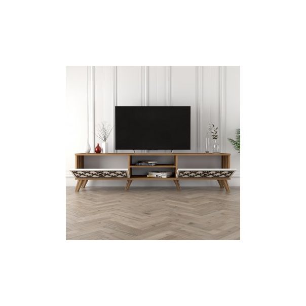 HANAH HOME TV polica Class Walnut, bela - 190080