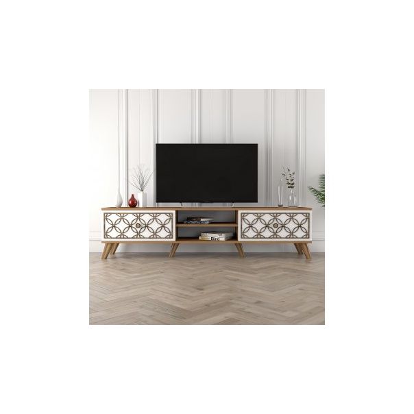 HANAH HOME TV polica Class Walnut, bela - 190080