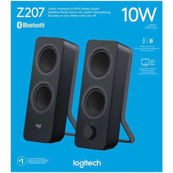 LOGITECH Speakers Z207 with Bluetooth – EMEA - BLACK - 980-001295