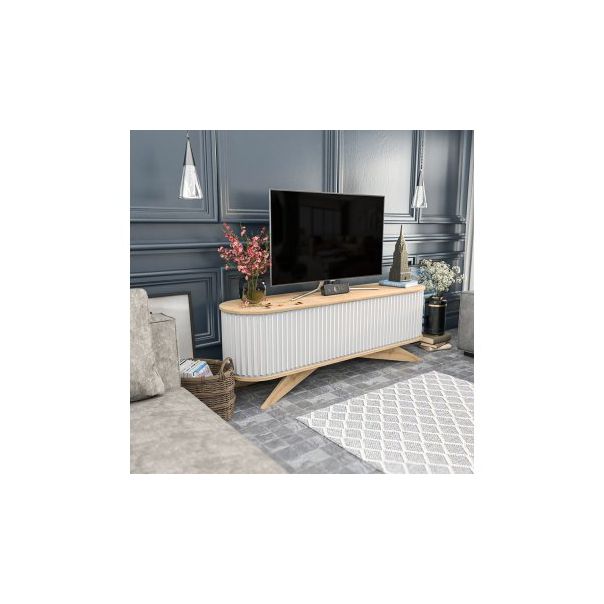 HANAH HOME TV komoda Stor, krem/bela - 191166