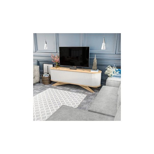 HANAH HOME TV komoda Stor, krem/bela - 191166