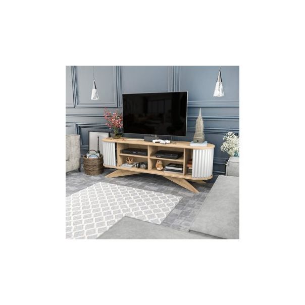 HANAH HOME TV komoda Stor, krem/bela - 191166