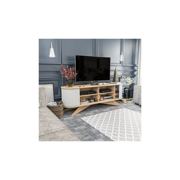 HANAH HOME TV komoda Stor, krem/bela - 191166