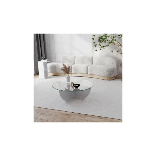 HANAH HOME Klub sto Lily, bela - 191206