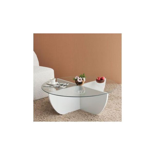 HANAH HOME Klub sto Lily, bela - 191206