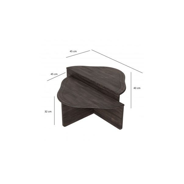 HANAH HOME Sto za dnevnu sobu Altopiano Anthracite - 191222