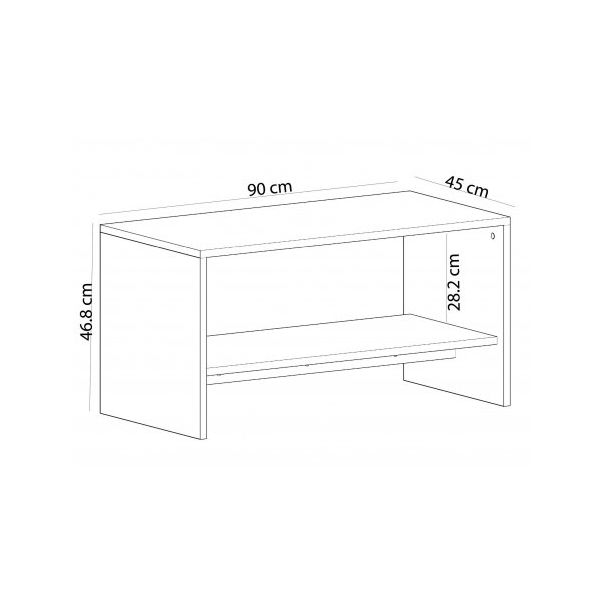 HANAH HOME Sto za dnevnu sobu Apollon White Sapphire Oak - 191228