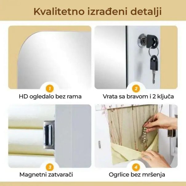 Zidno oblo Ogledalo sa LED Ormarićem za Šminku - EP2931885