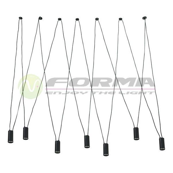 FORMA Vislica 7xGU10 FK1002-7V BK - 002391