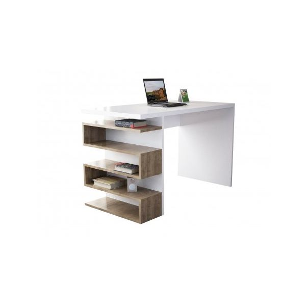 HANAH HOME Radni sto Snake, bela/braon - 192134