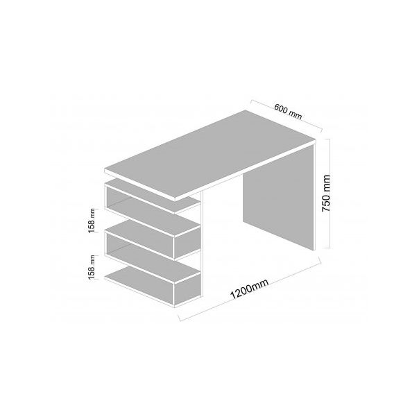 HANAH HOME Radni sto Snake, bela/braon - 192134