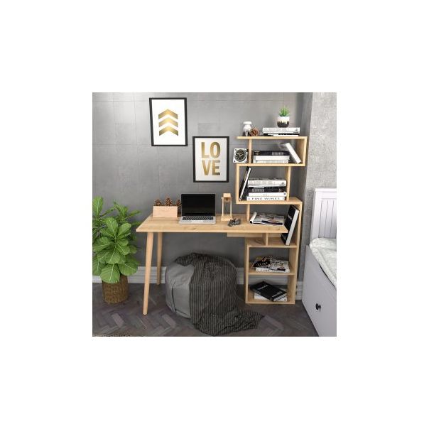 HANAH HOME Radni sto sa policama Vina, svetlobraon - 192417
