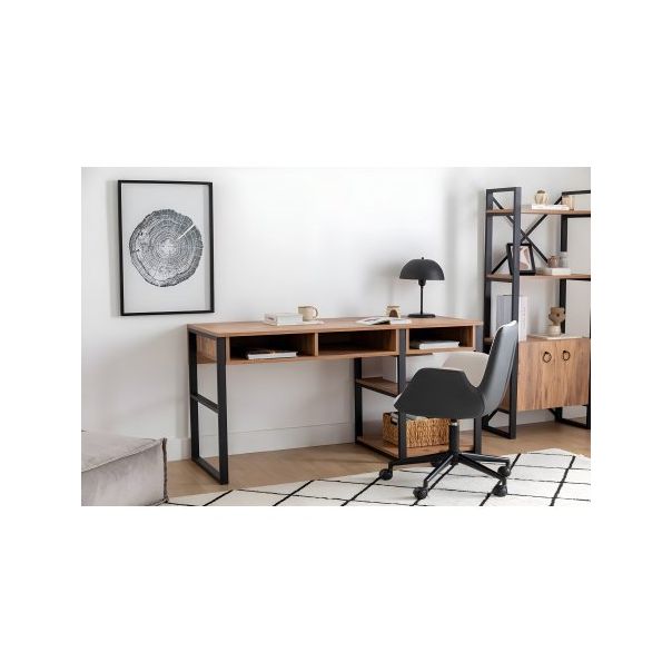 HANAH HOME Radni sto Emro, braon/crna - 192422