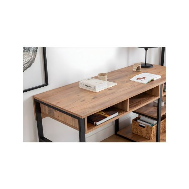 HANAH HOME Radni sto Emro, braon/crna - 192422