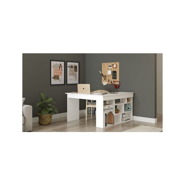 HANAH HOME Radni sto sa policama Ct5-W, bela - 192432