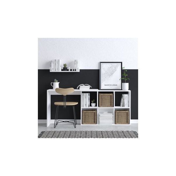 HANAH HOME Radni sto sa policama Jack, bela - 192447