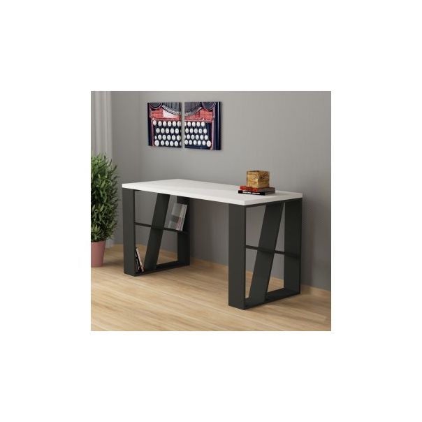 HANAH HOME Radni sto Honey, bela/antracit - 192459