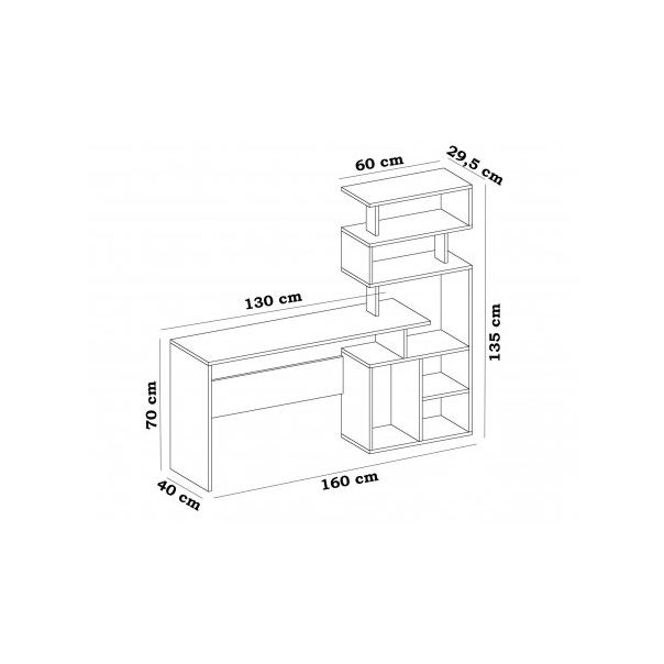 HANAH HOME Radni sto Next, bela - 192461