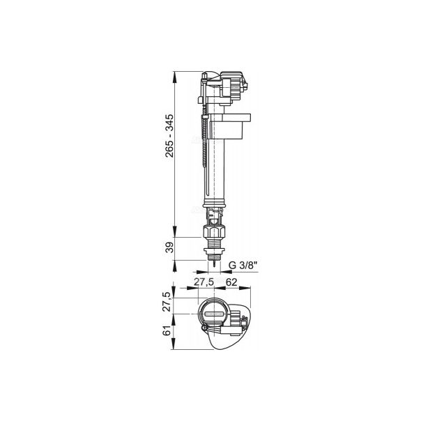 ALCA PLAST Plovak za monoblok, Vertikalni, 3/8 - 859404593631
