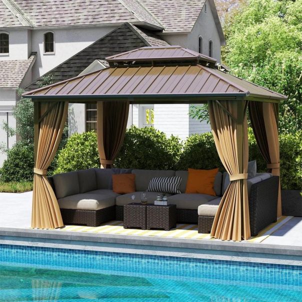 Metalni Paviljon LUX sa Zavesom 354x294cm - EP3174517