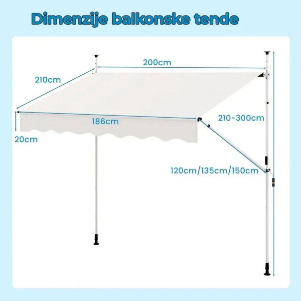 Balkonska Tenda Bež 200x120cm - EP2931903