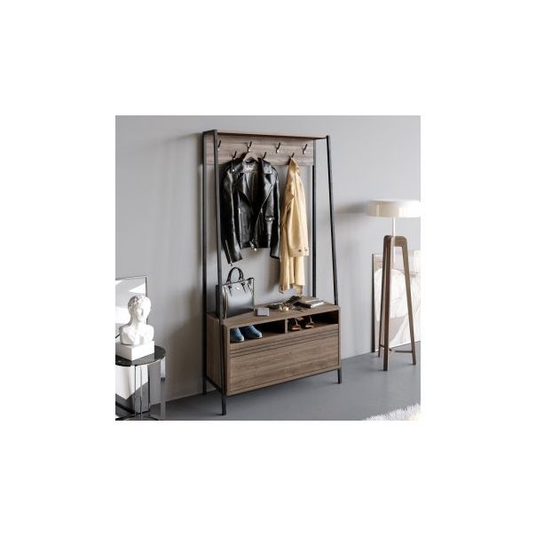 HANAH HOME Cipelarnik sa čivilukom Devin, braon/crna - 192709