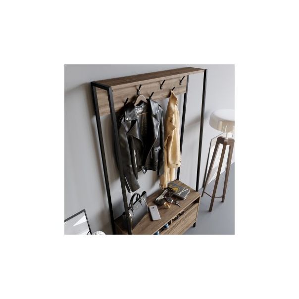 HANAH HOME Cipelarnik sa čivilukom Devin, braon/crna - 192709