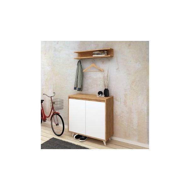 HANAH HOME Cipelarnik Obsoyo, bela/braon - 192723