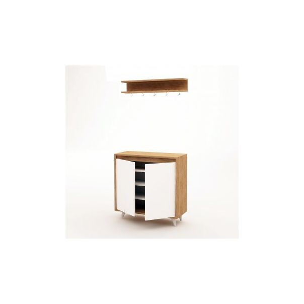 HANAH HOME Cipelarnik Obsoyo, bela/braon - 192723