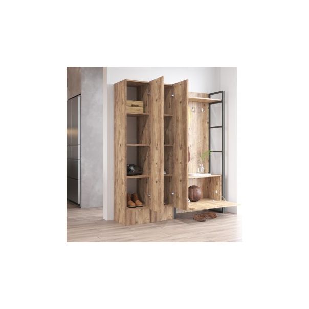 HANAH HOME Ormar za predsoblje sa čivilukom i ogledalom Ml18-A - 192733