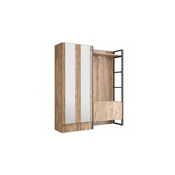 HANAH HOME Ormar za predsoblje sa čivilukom i ogledalom Ml18-A - 192733