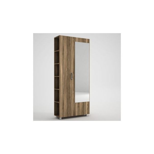 HANAH HOME Ormar za predsoblje sa ogledalom Meyra, braon - 192736