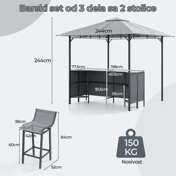 Paviljon Bar sa Dve Stolice 245x245cm - EP2931906