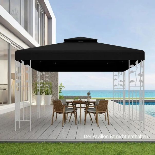 Platno za gazebo paviljon 3x3m Crna - EP2931909