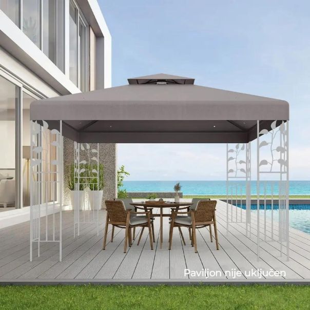 Platno za gazebo paviljon 3x3m Siva - EP2931912