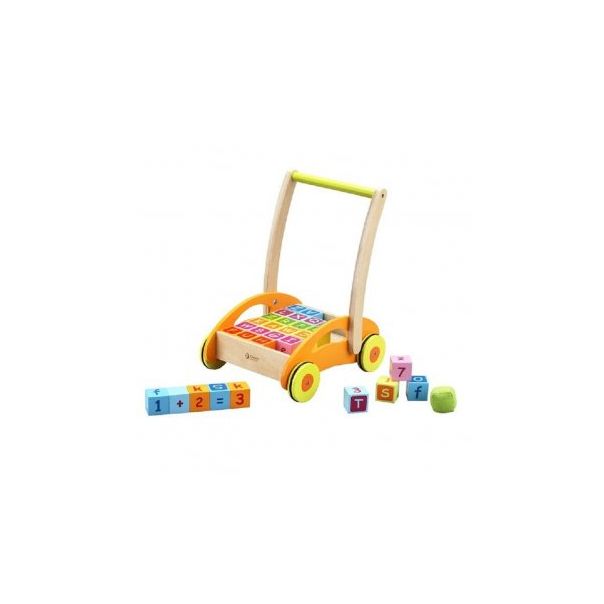 CLASSIC WORLD Drvena guralica hodalica sa blokovima - 193395